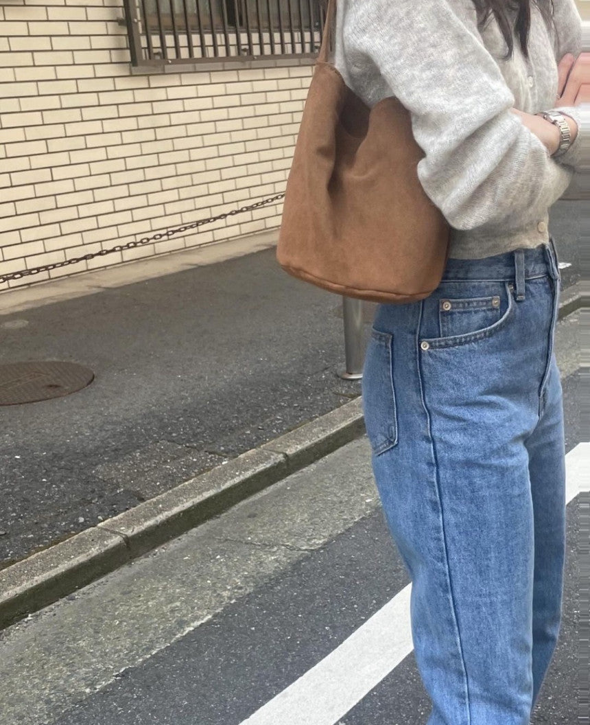 Suede shoulder bag