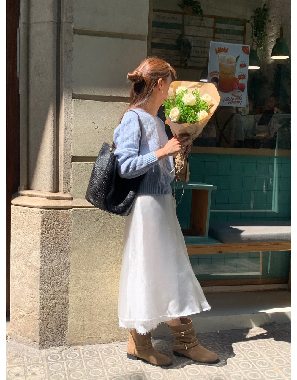 ivory-s即納 Breed layered skirt-2col