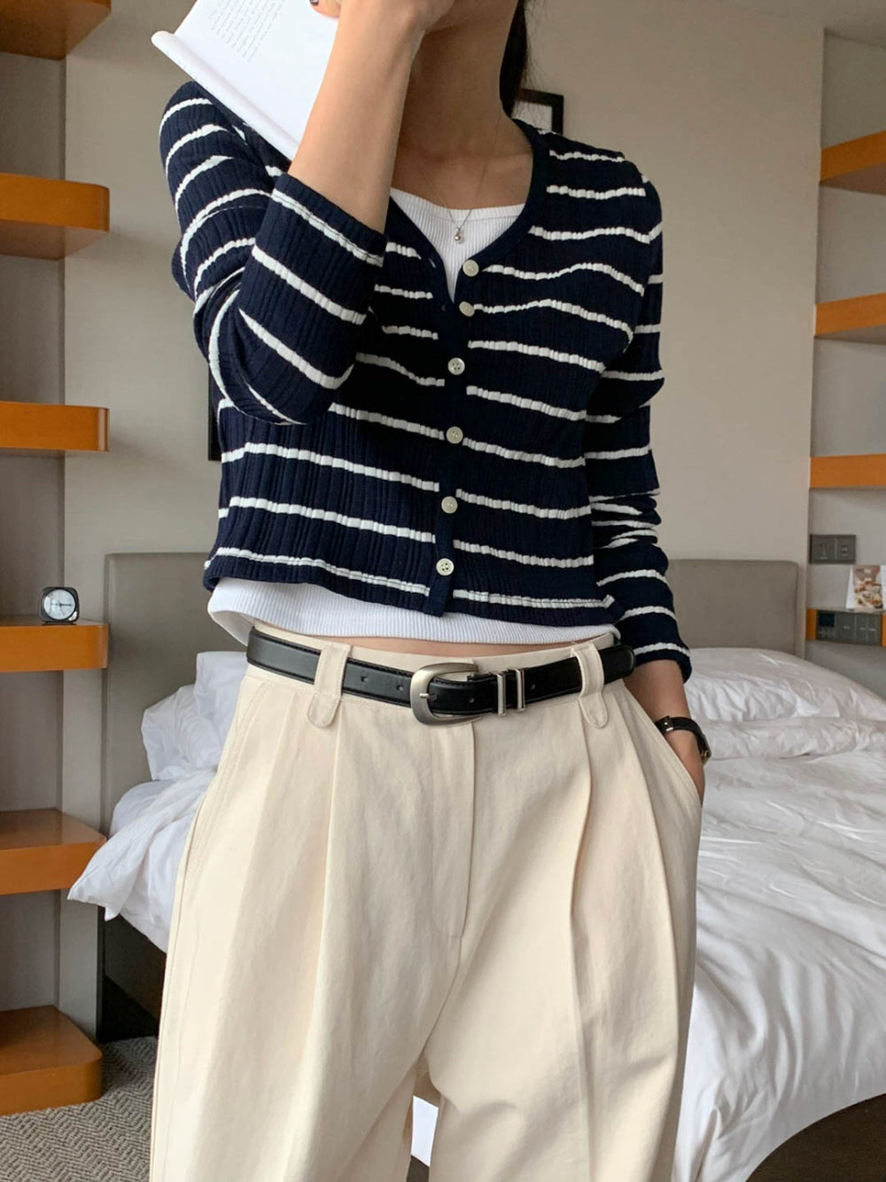 Sale navy即納 mimosa cardigan