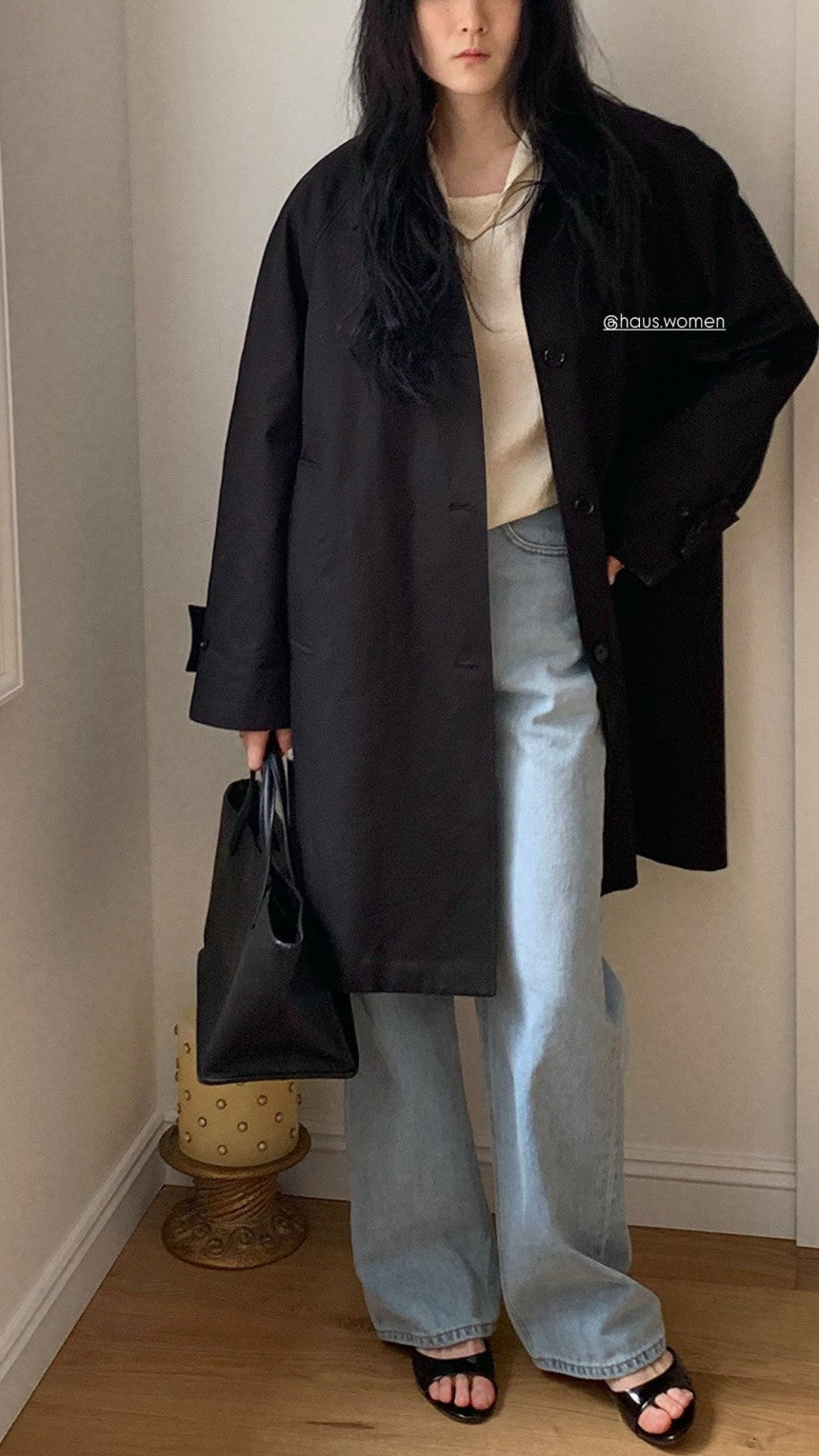 ivory即納 Haus raglan half trench coat-2col