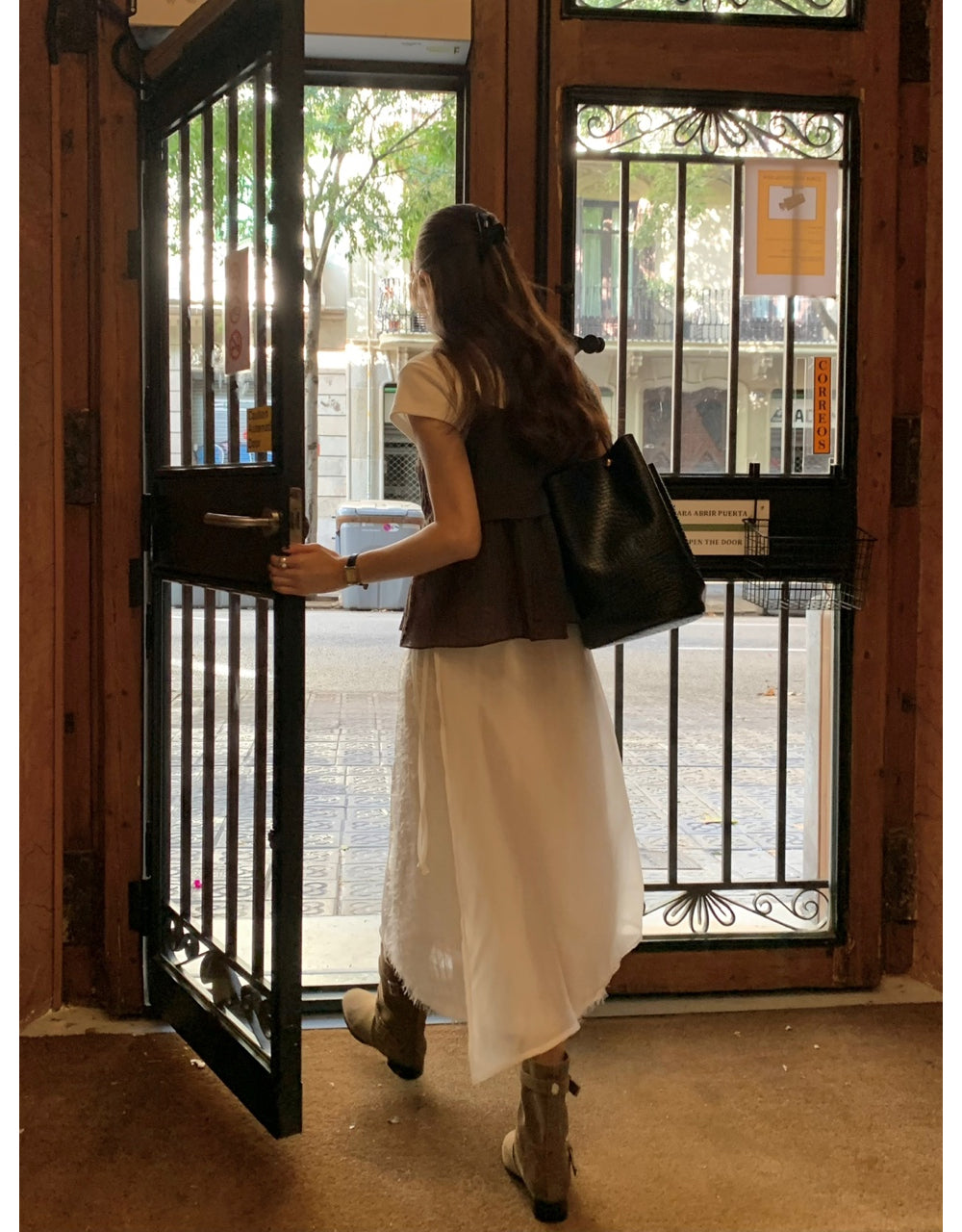 ivory-s即納 Breed layered skirt-2col