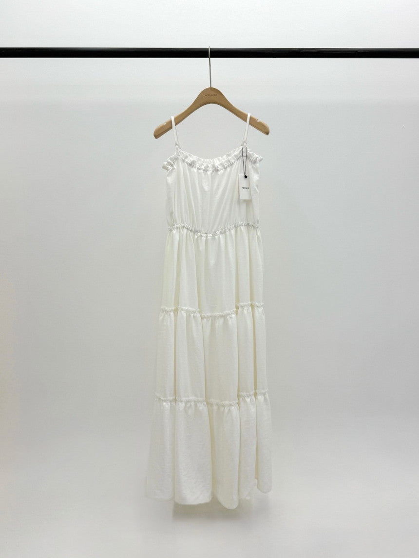 Muse shirring long onepiece-2col