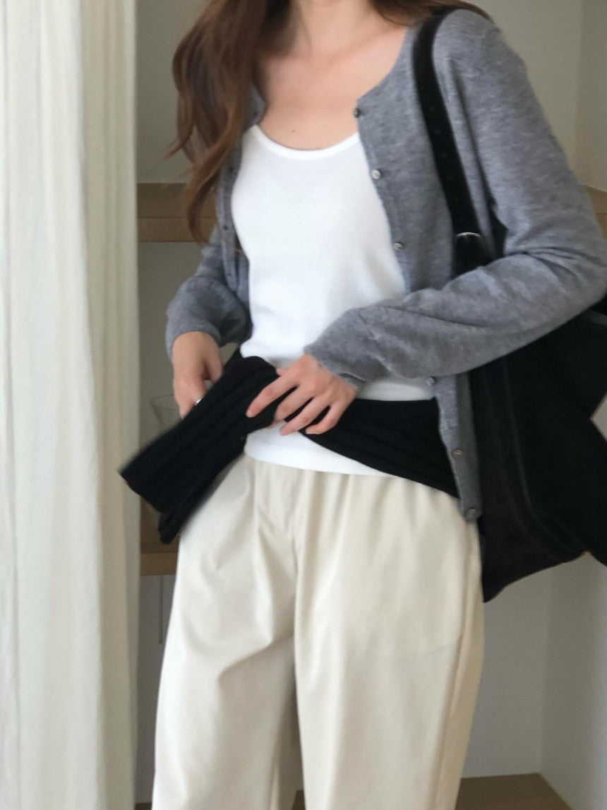 Ollive merino woo cardigan-3col
