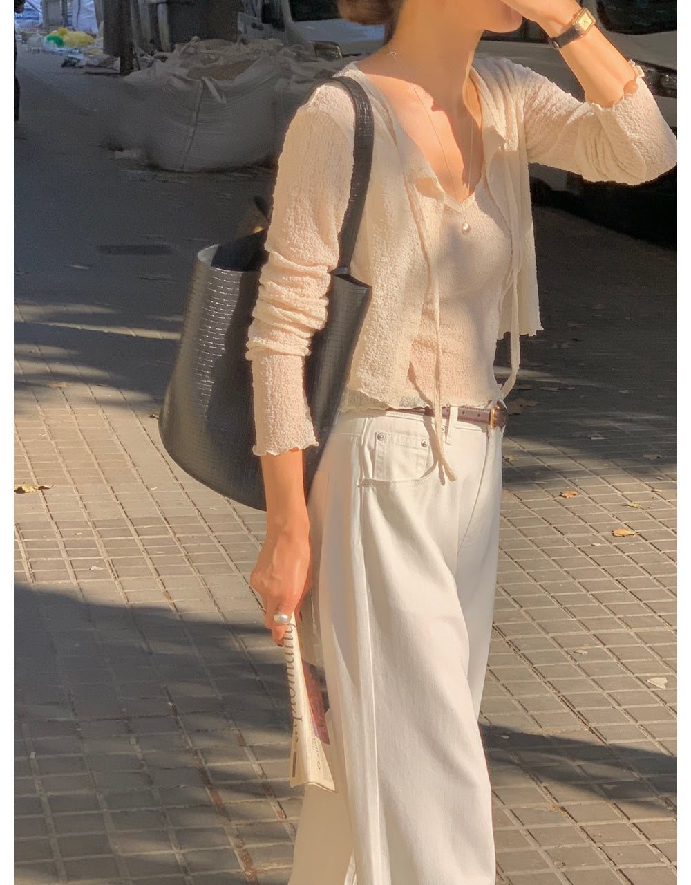 Twin sleeveless&cardigan set-3col