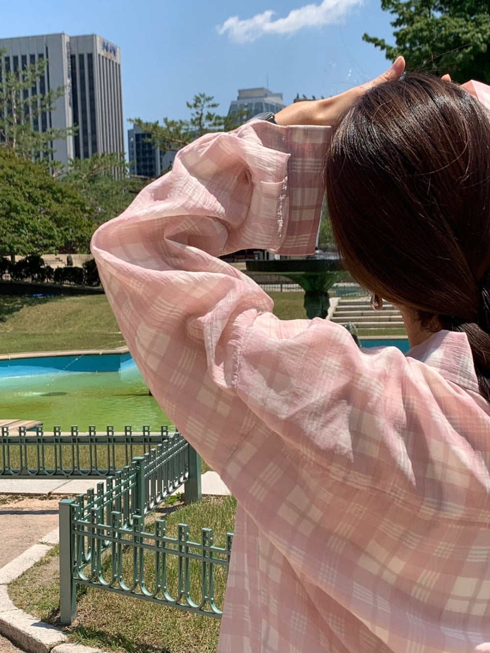 Eco check shirt-2col
