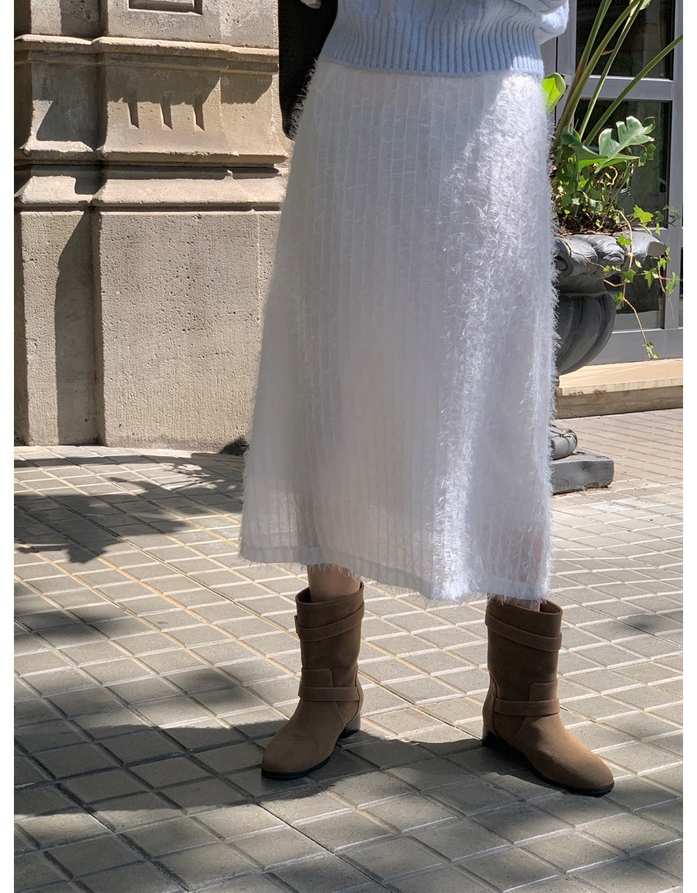 ivory-s即納 Breed layered skirt-2col