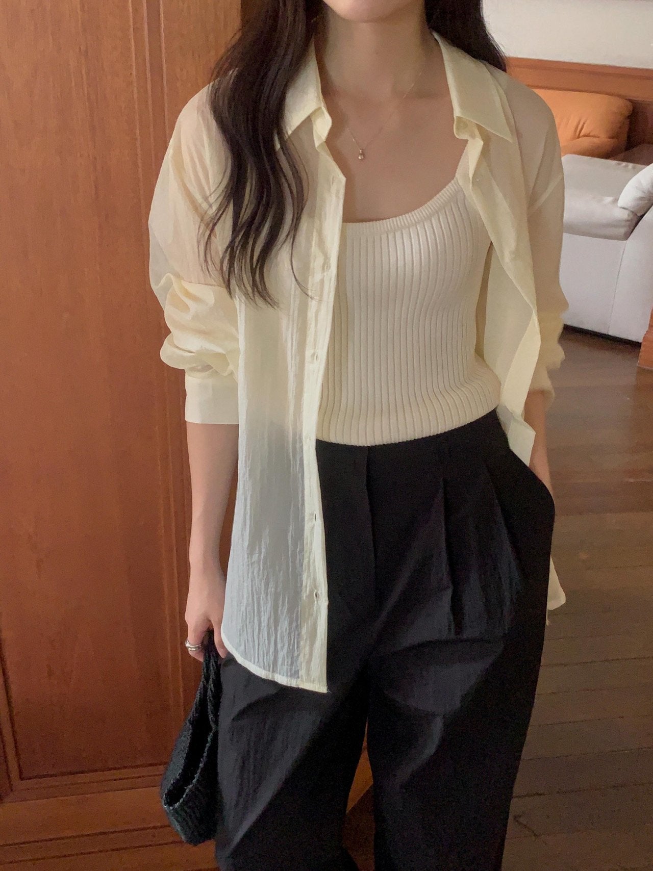 Sheer shirt-5col