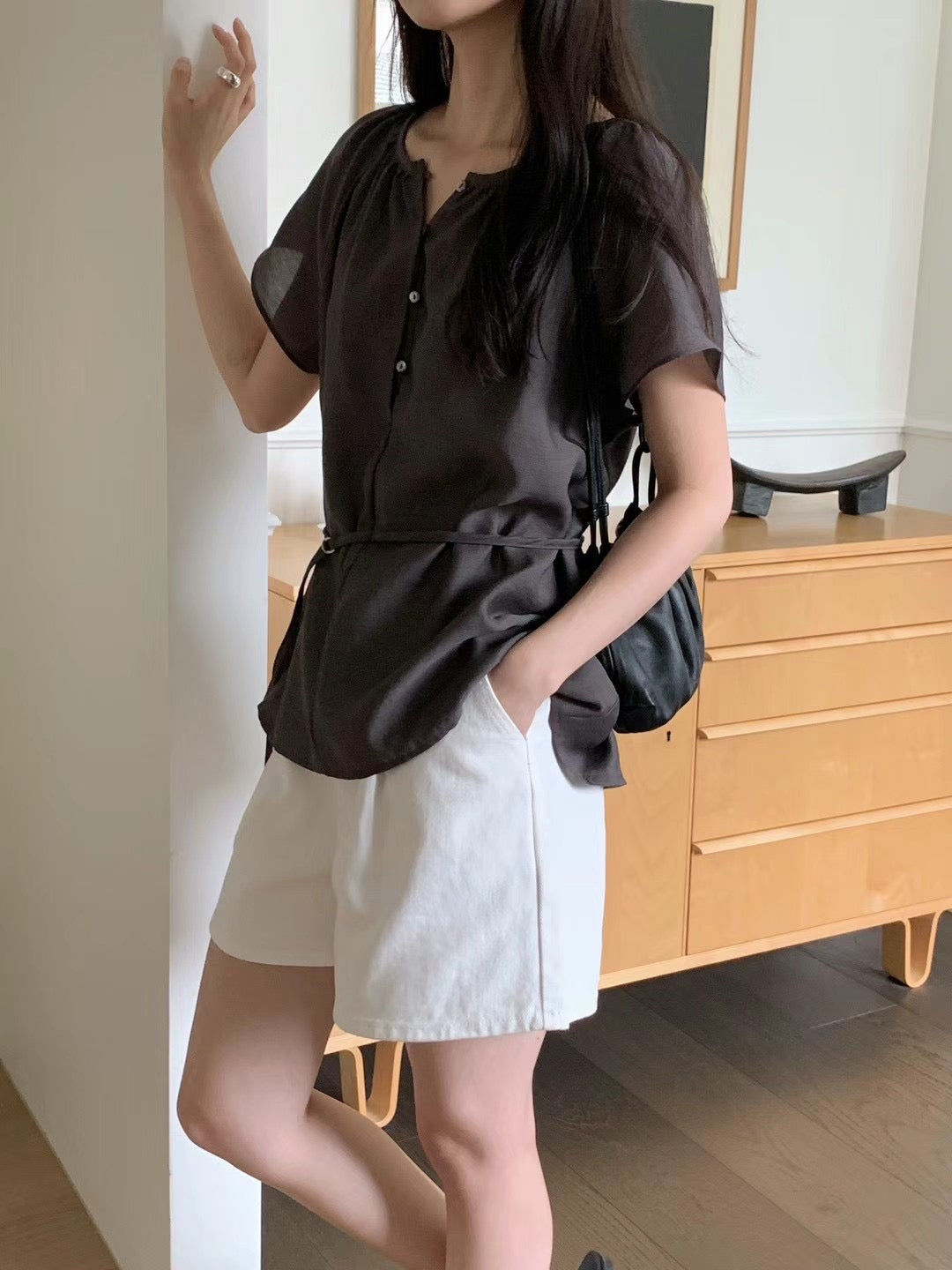 Moore belt blouse-3col