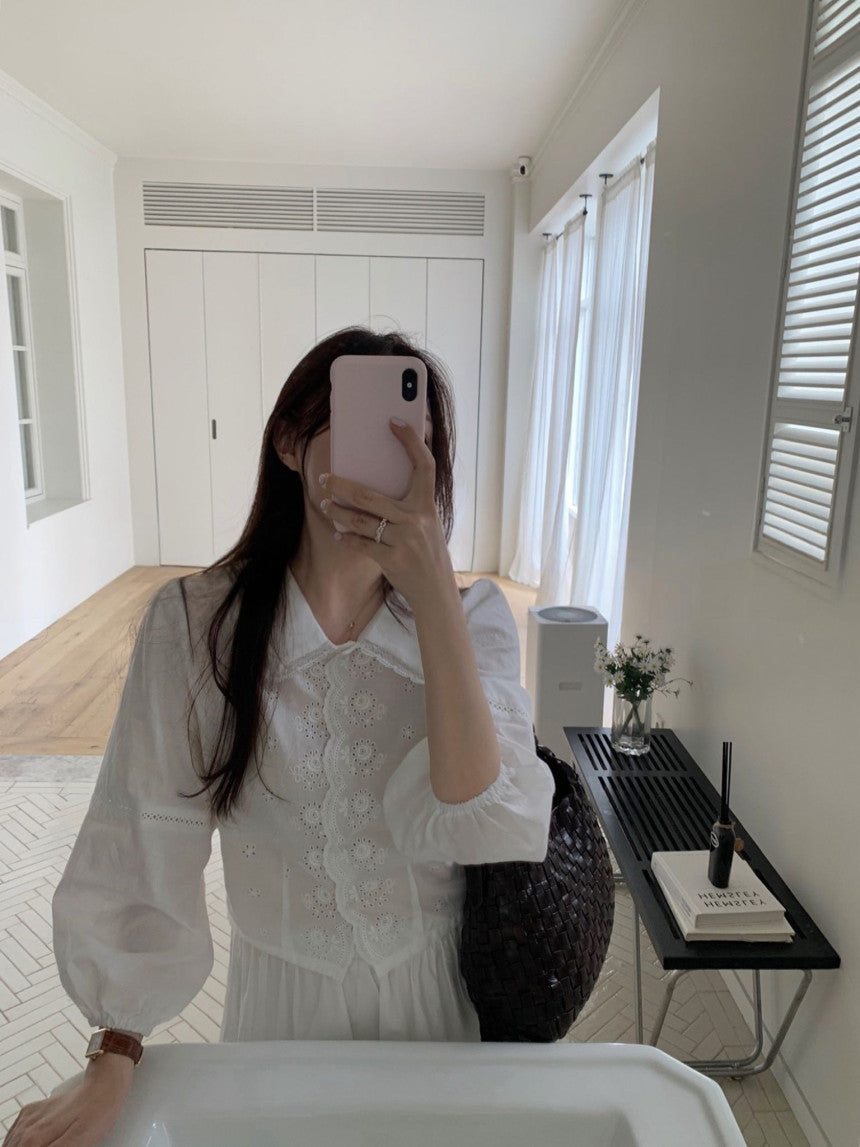 Rose lace blouse