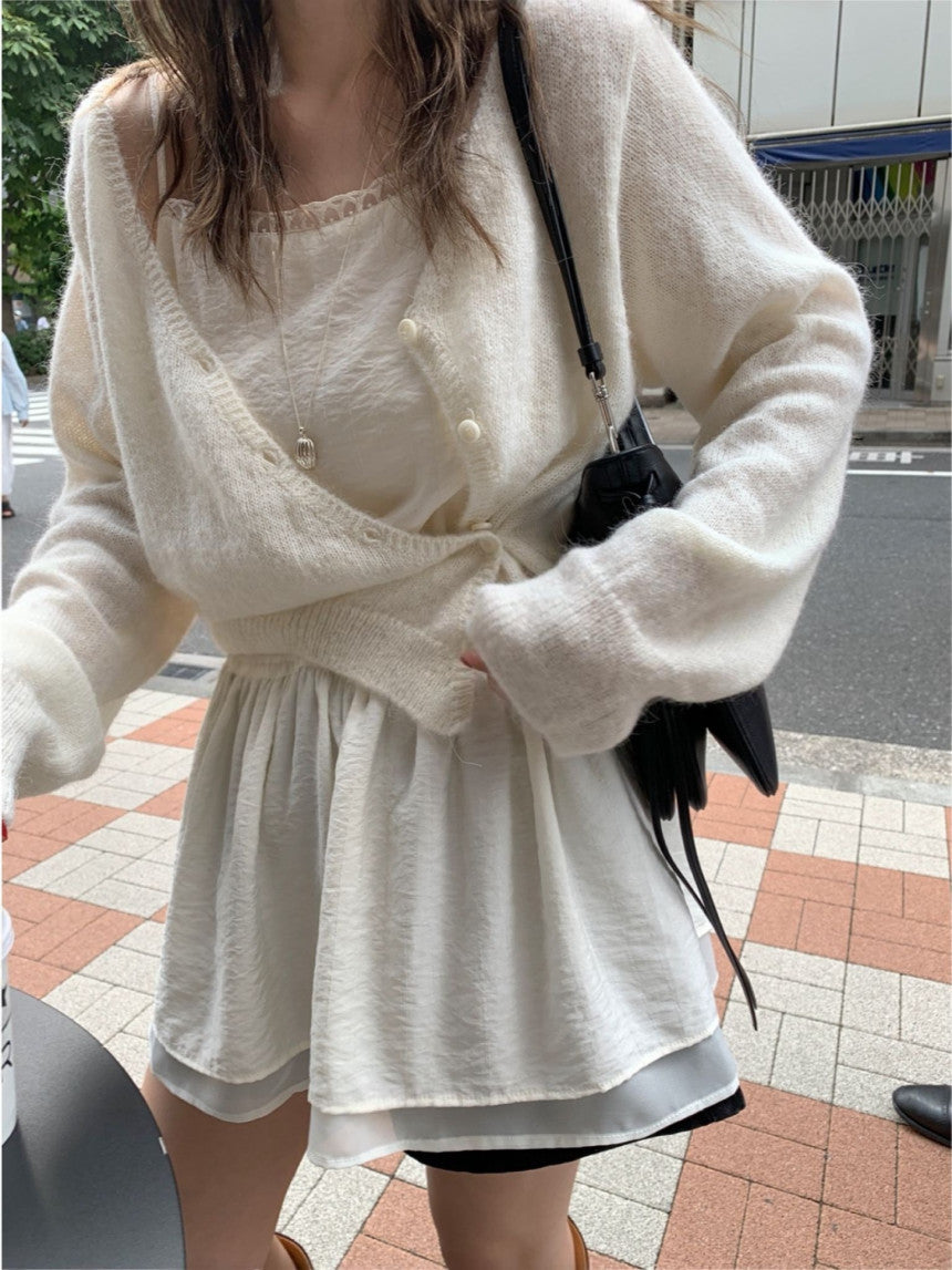 Standing wrap cardigan-3col