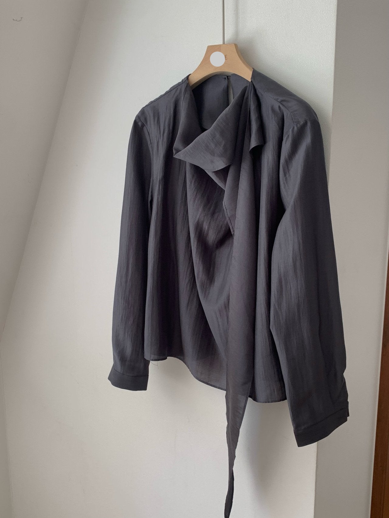 Barrel tie blouse-2col
