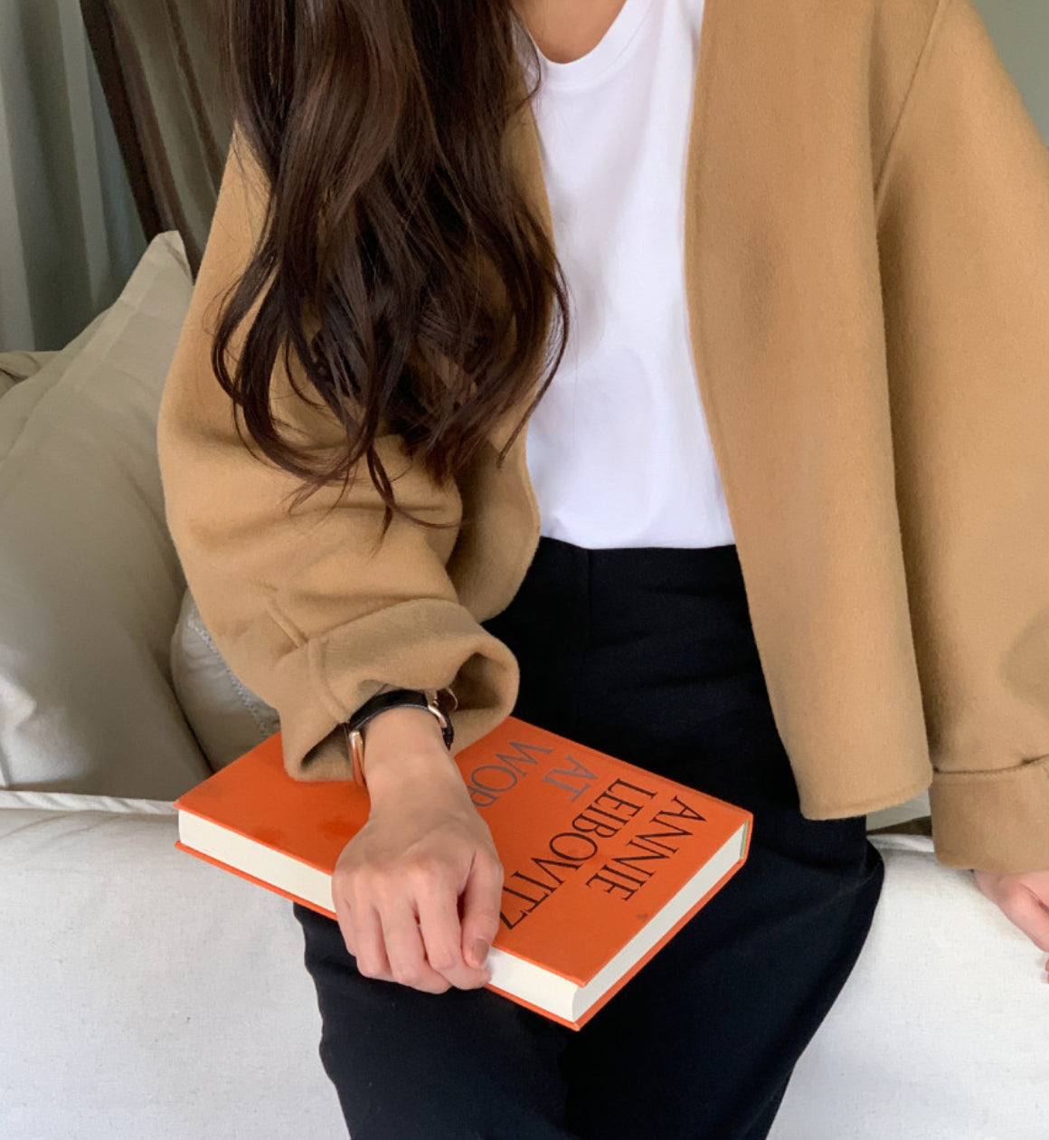collarless handmade wool jacket-2col