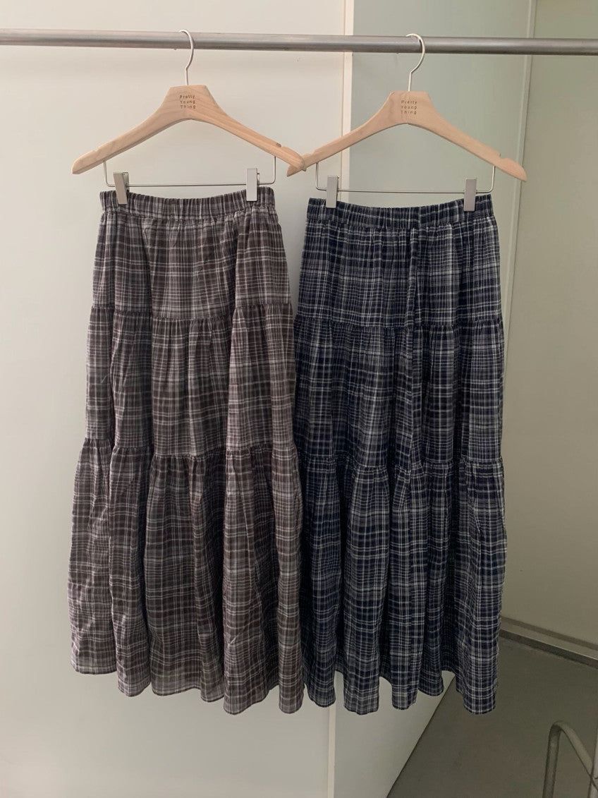 Alpha check skirt-2col