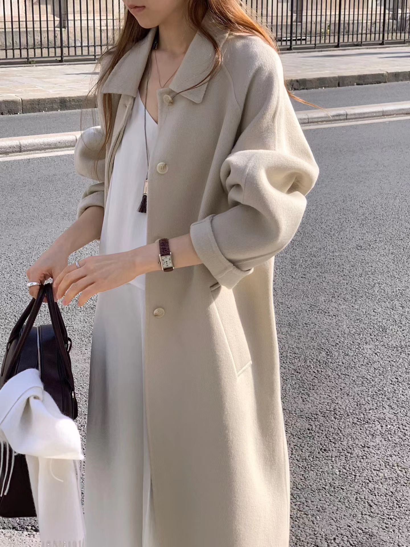 Ounce from cashmere handmade coat-2col