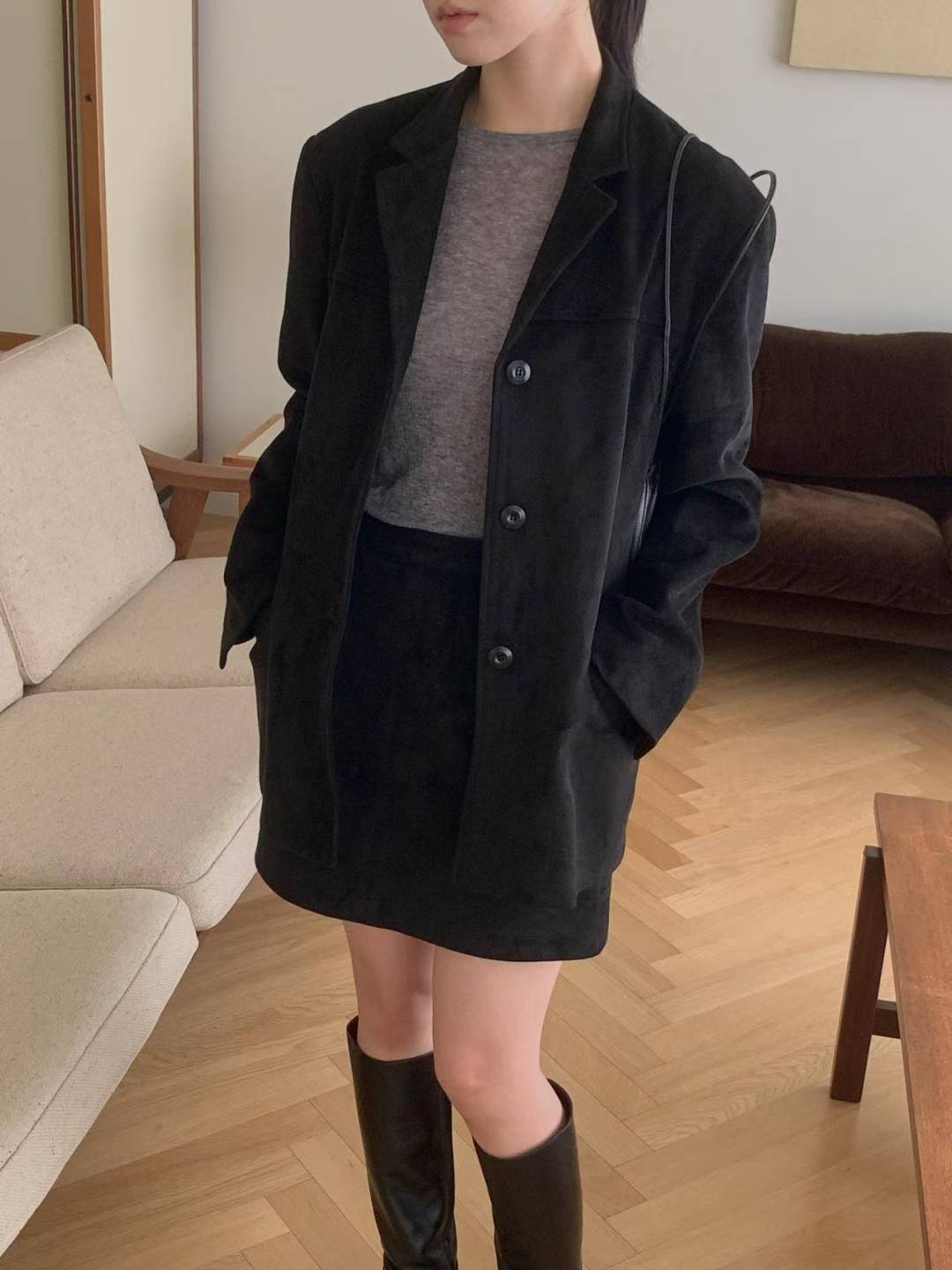 Euro suede skirt-2col