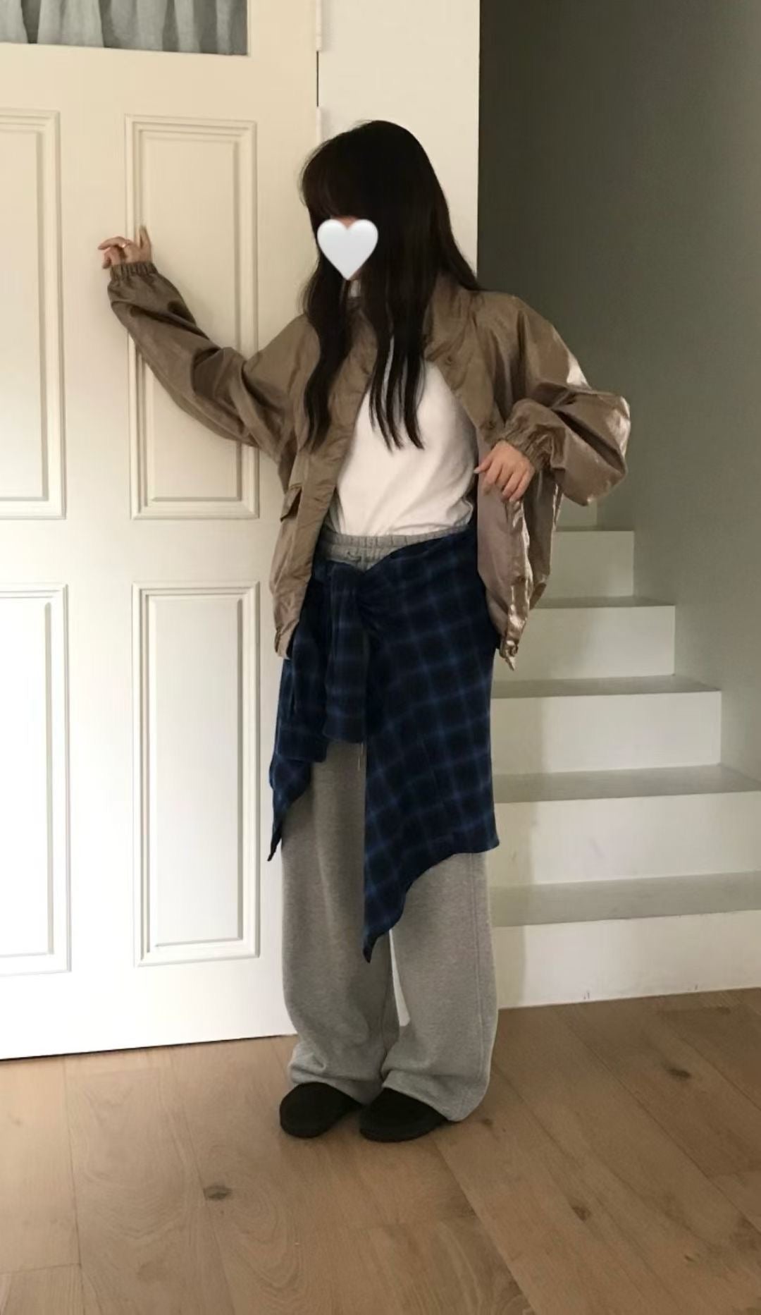 Half neck coated jacket-3col