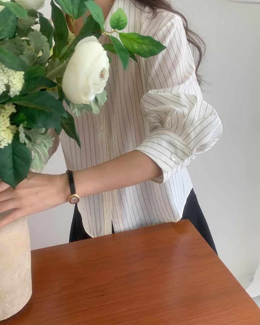 liter ferrier puff blouse-2col