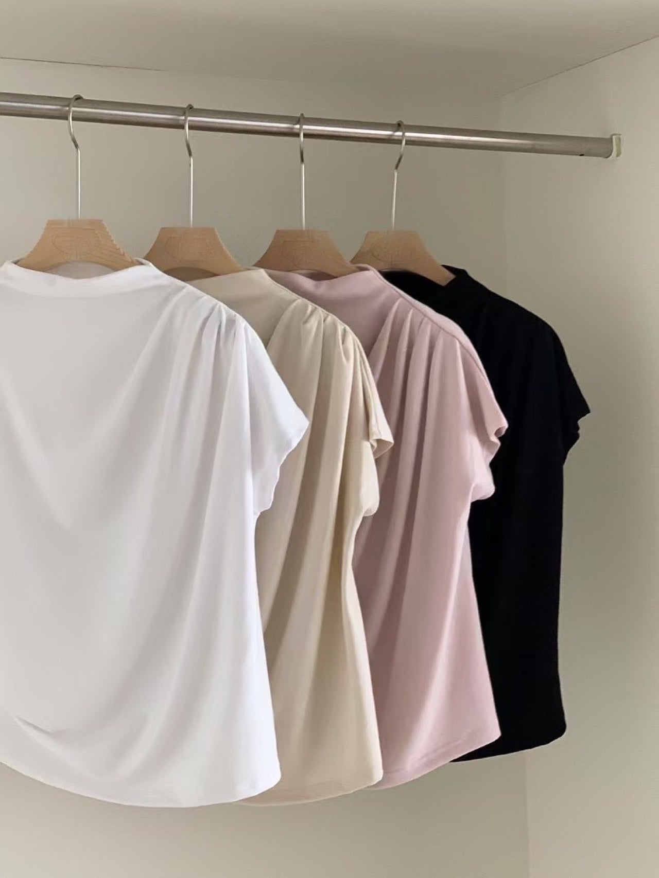 Soren high neck shirring T-4col