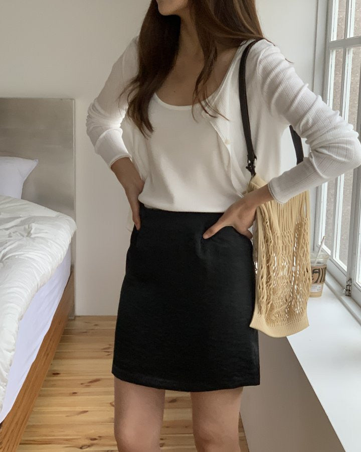 Rie lace short skirt-2col