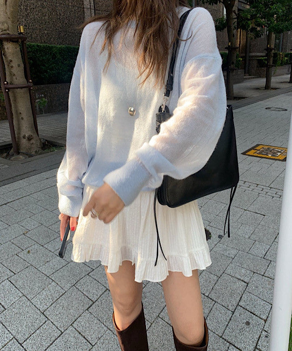 Slow loose alpaca knit-4col