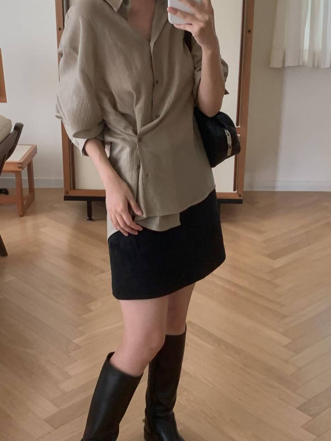 pleats 2way blouse-3col