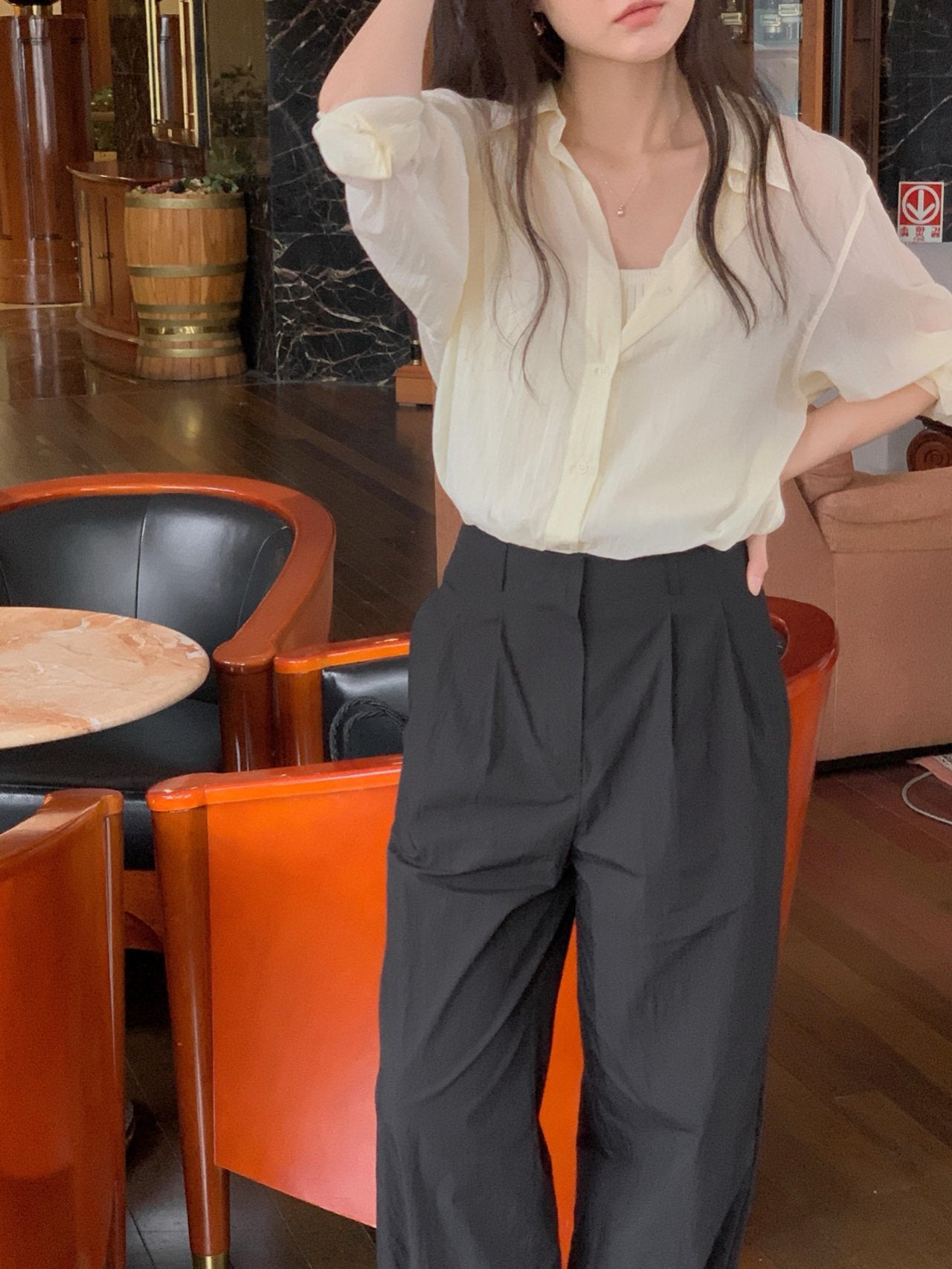 Sheer shirt-5col