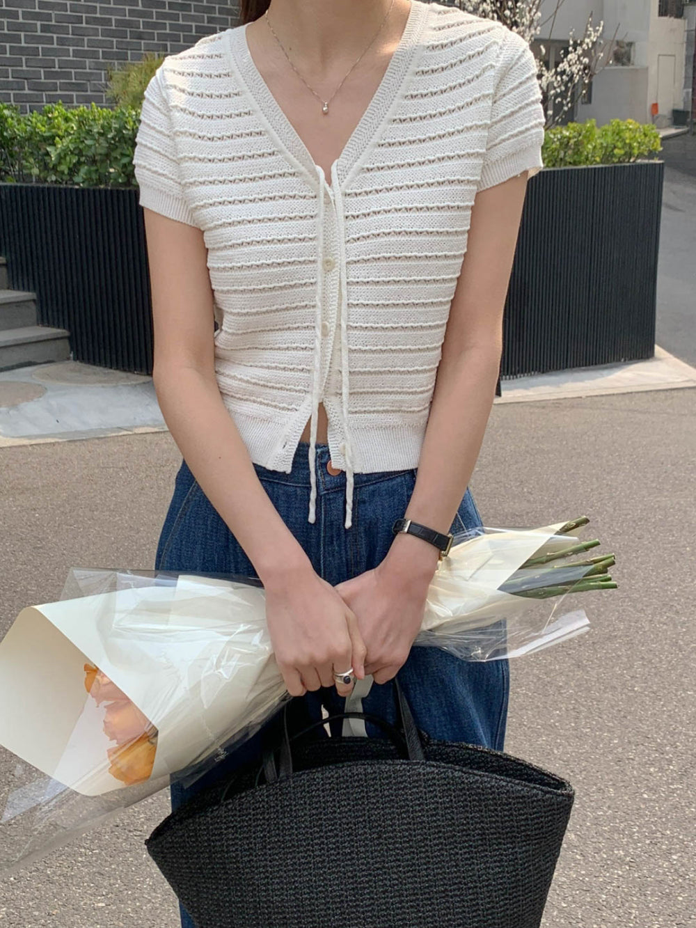 ivory即納 Ami Cardigan-3col