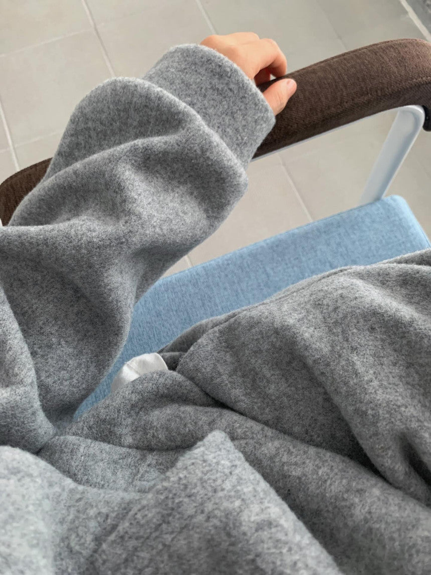 liter pony wool hood zip up-2col