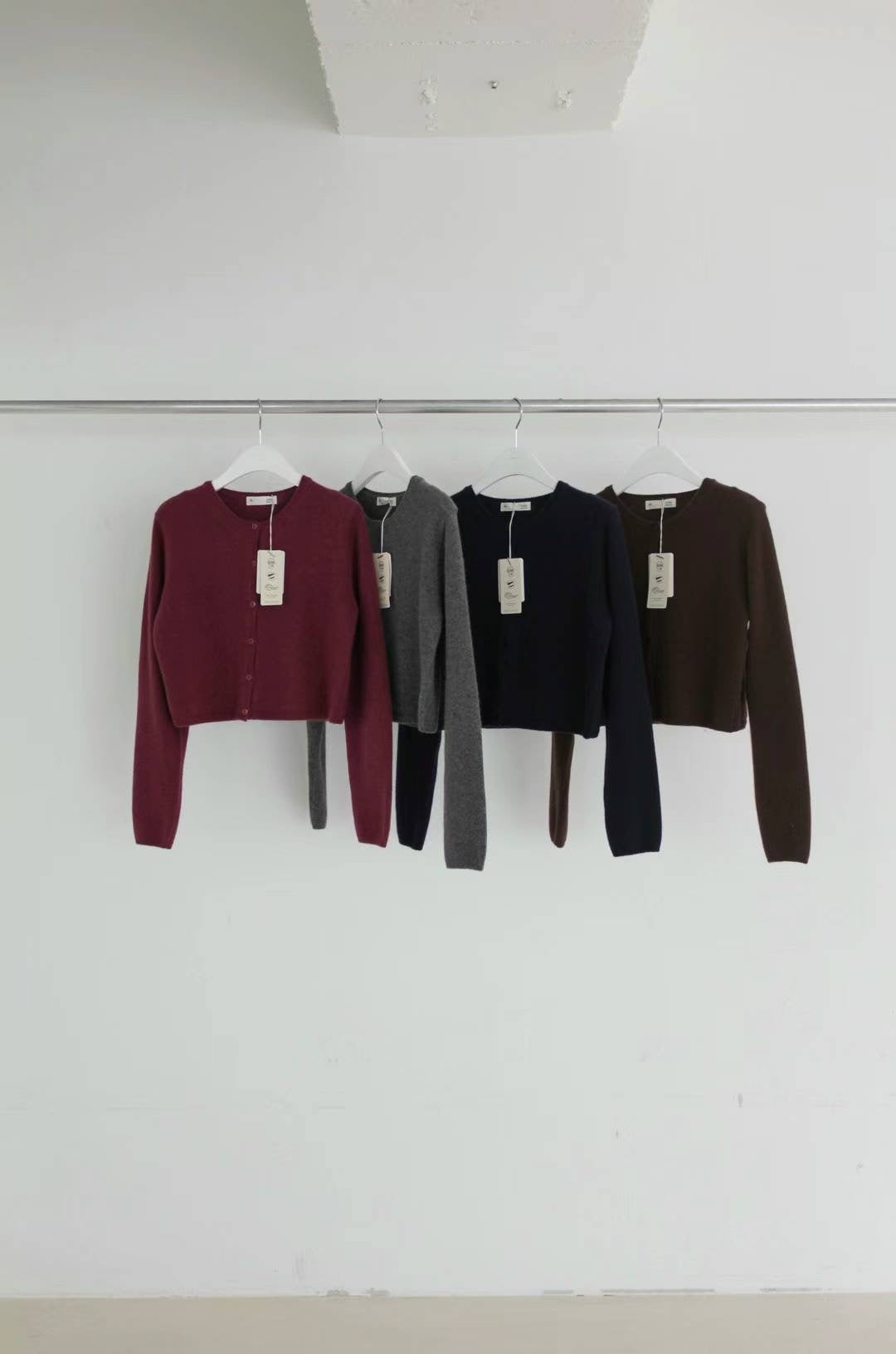 Deondo camel wool logo cardigan-5col