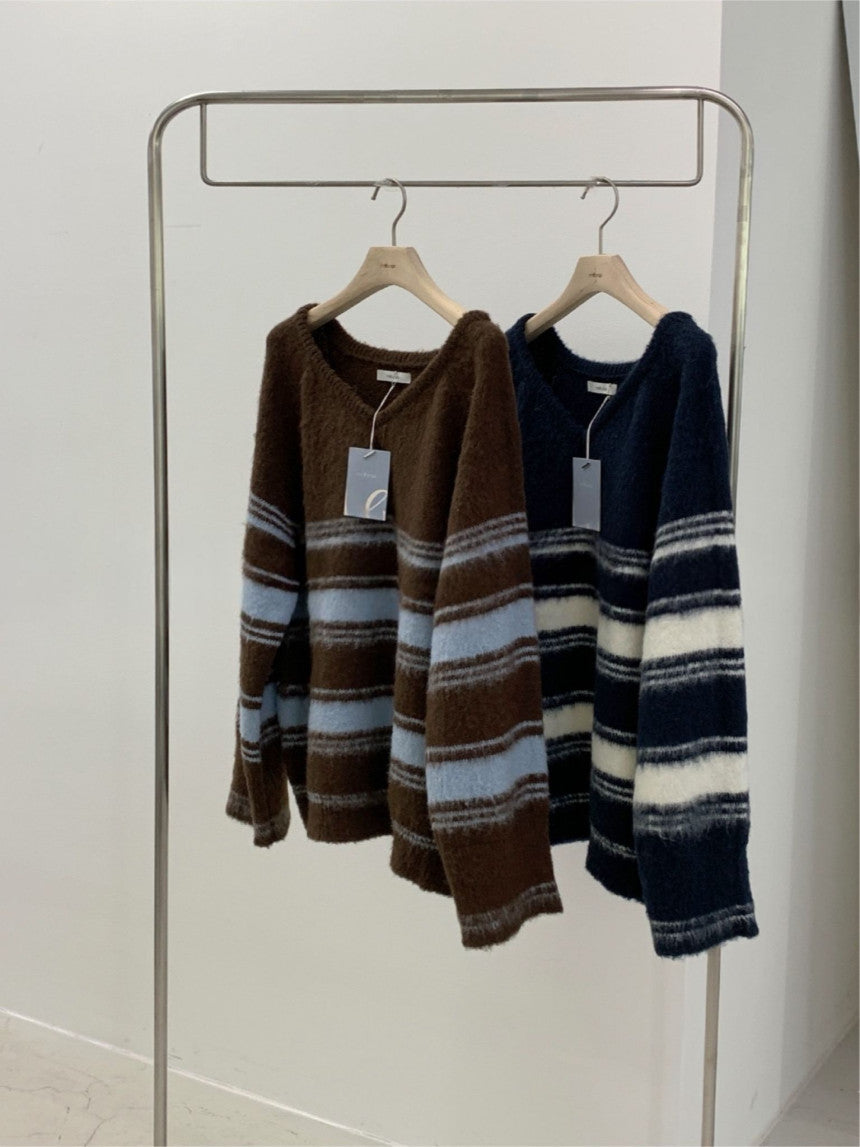 multi-v brush knit-2col