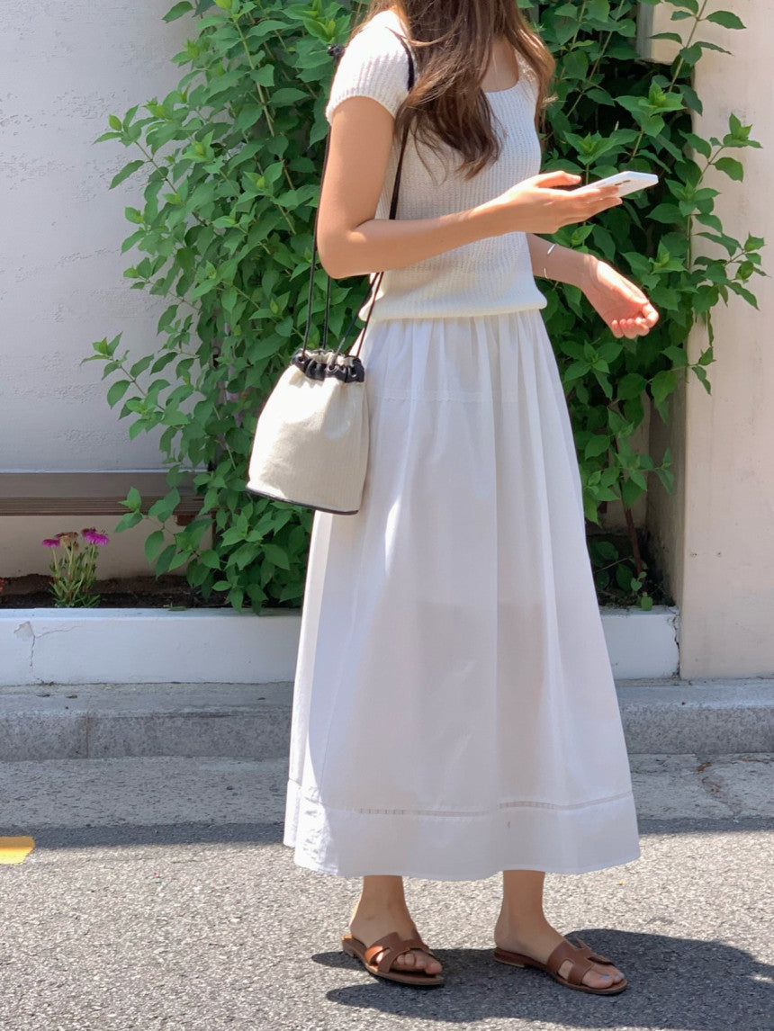 Pli lace full skirt-2col