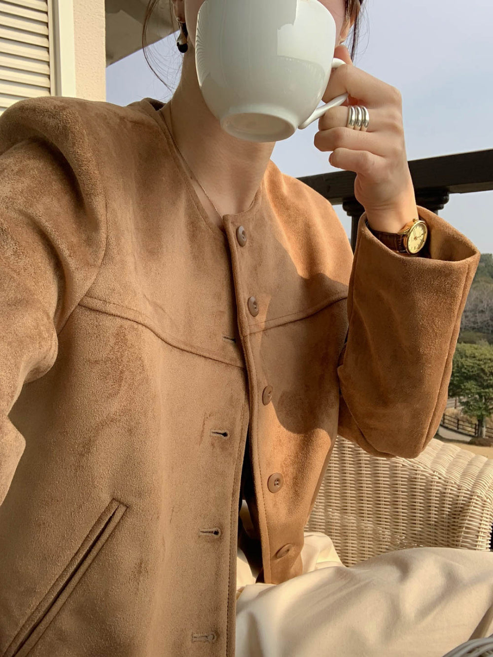 Ace suede jacket-2col