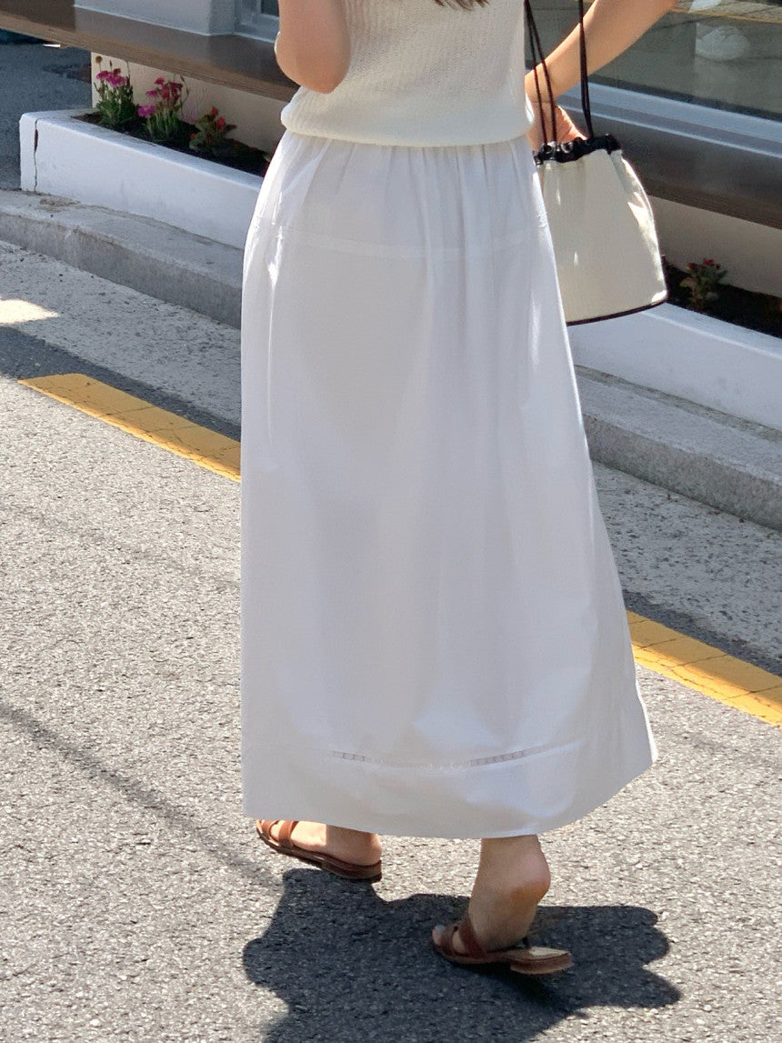 Pli lace full skirt-2col