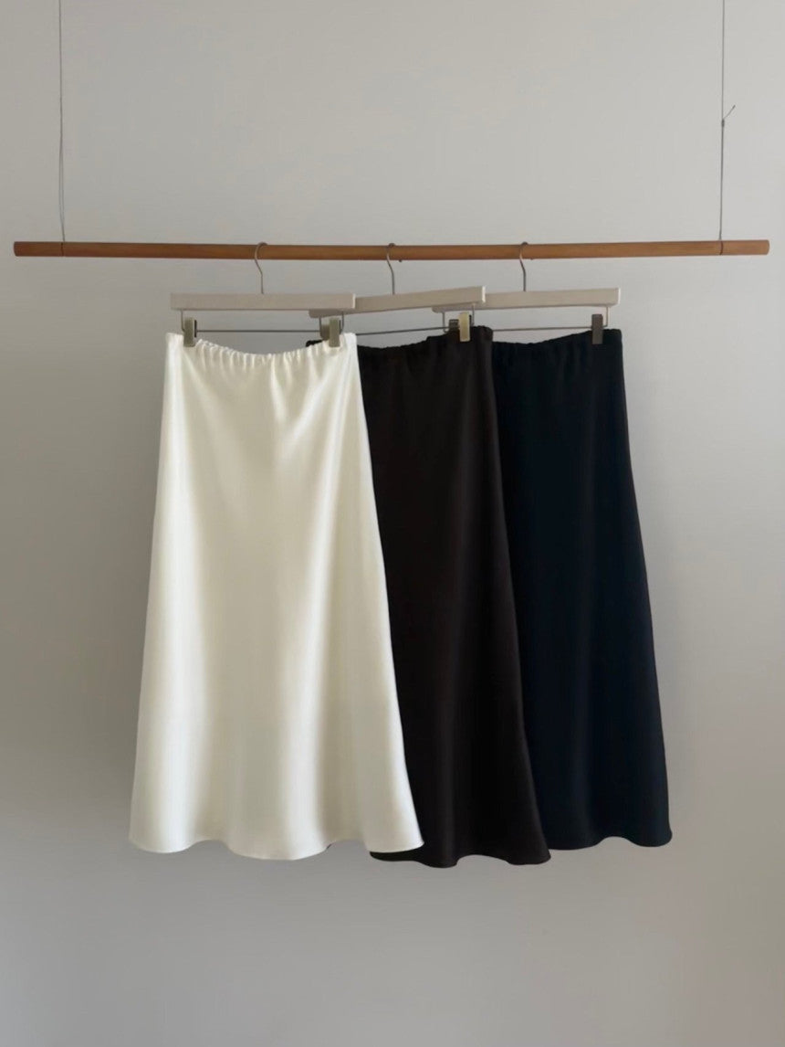 Cello satin skirt-3col/ショート丈あり
