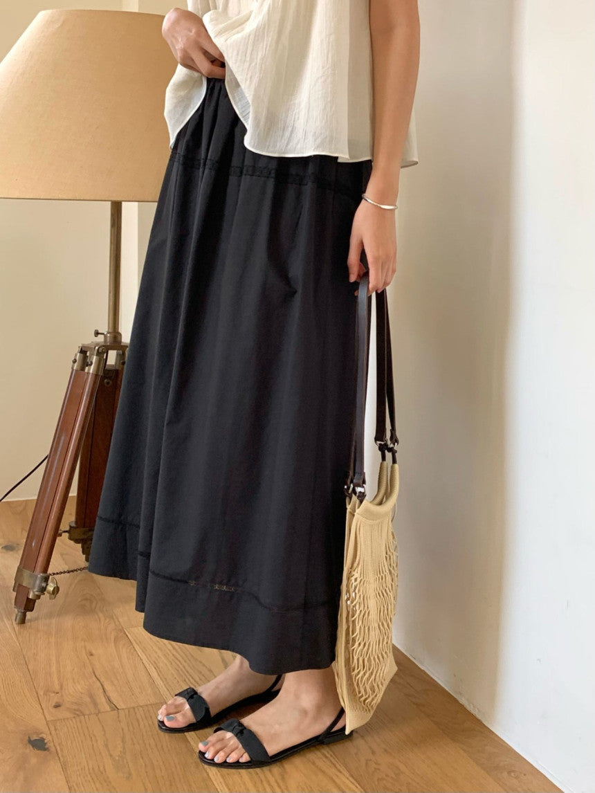 Pli lace full skirt-2col