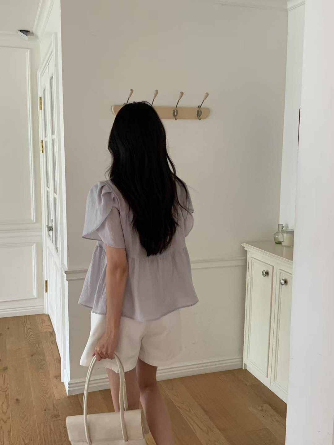 Any shirring half blouse-3col