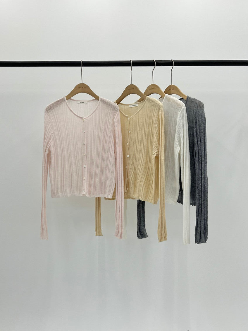Novella alpaca round cardigan-4col