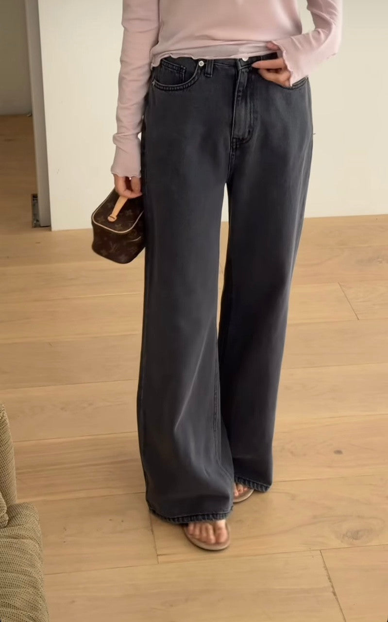 charcoal wide denim