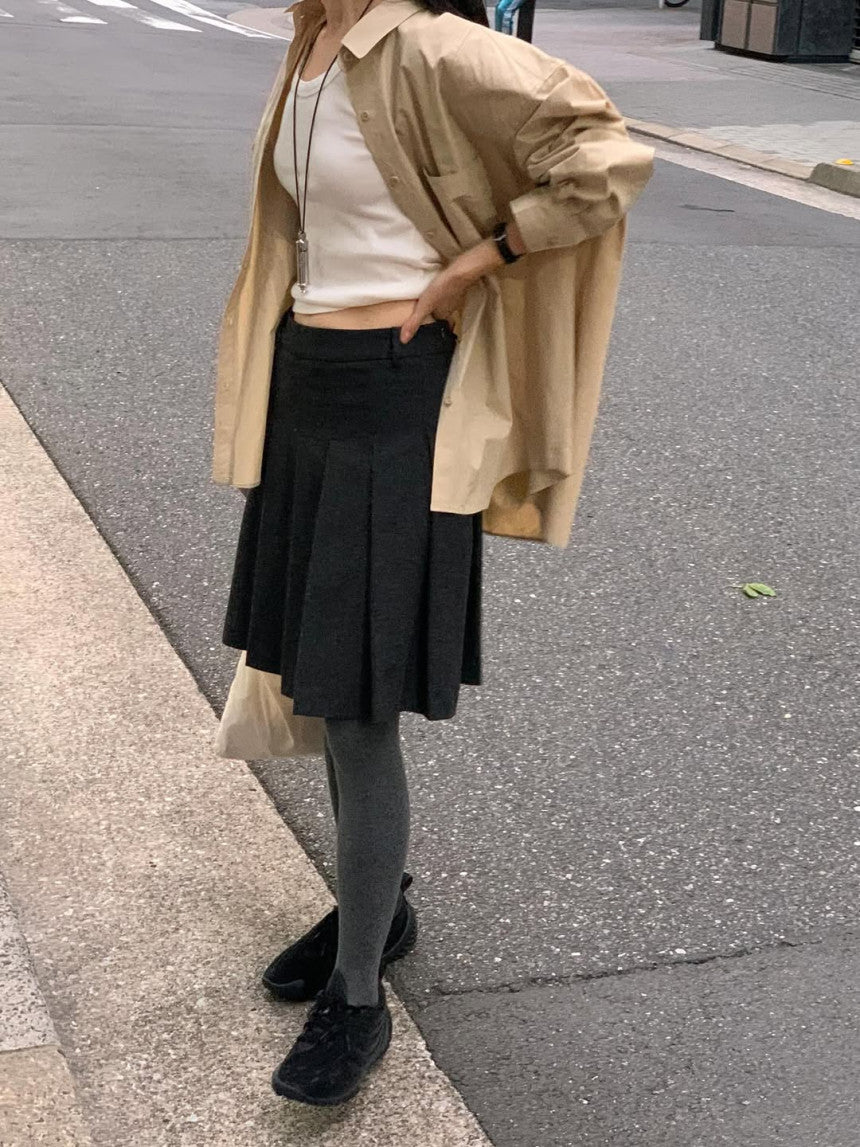 Muse pleated skirt-2col