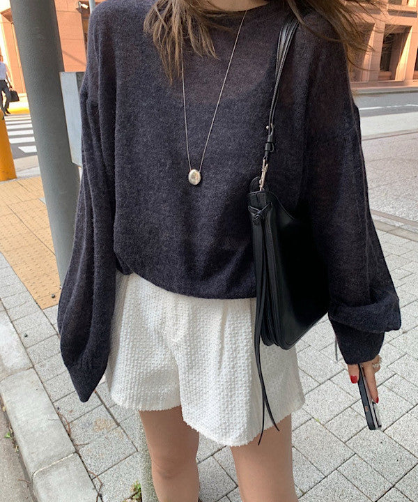 Slow loose alpaca knit-4col