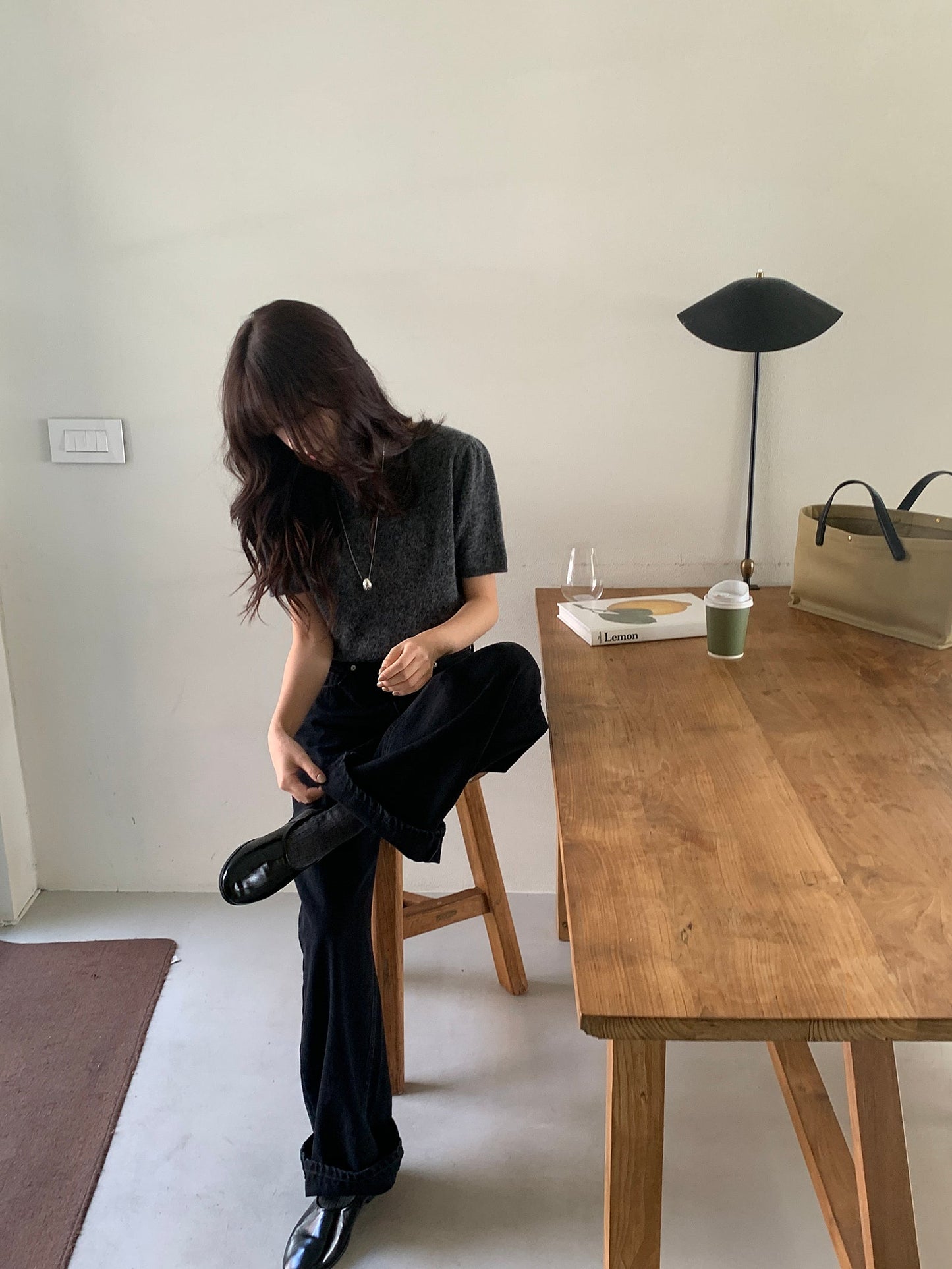 black wide denim