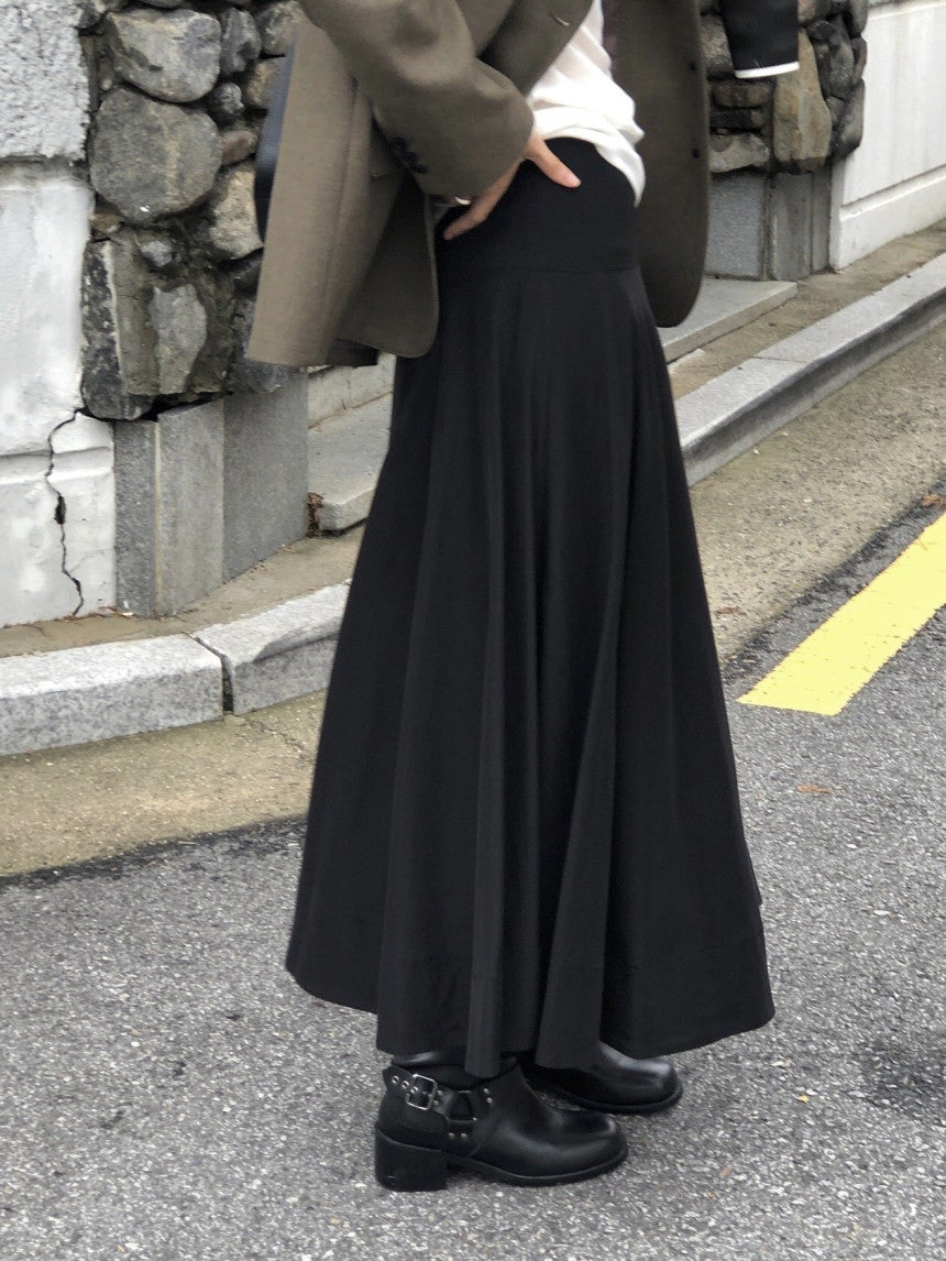 Firenze long flare skirt-2col