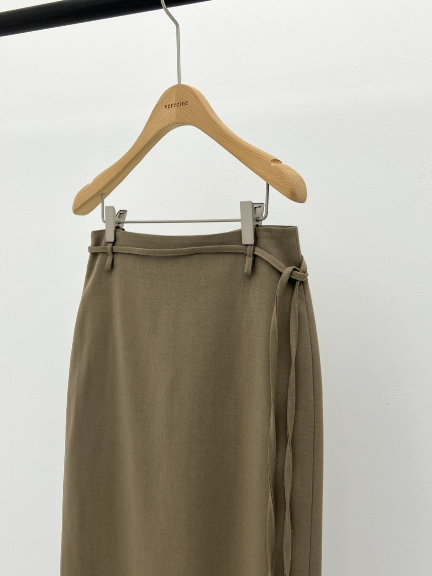 Rouen wool strap h-line skirt-3col