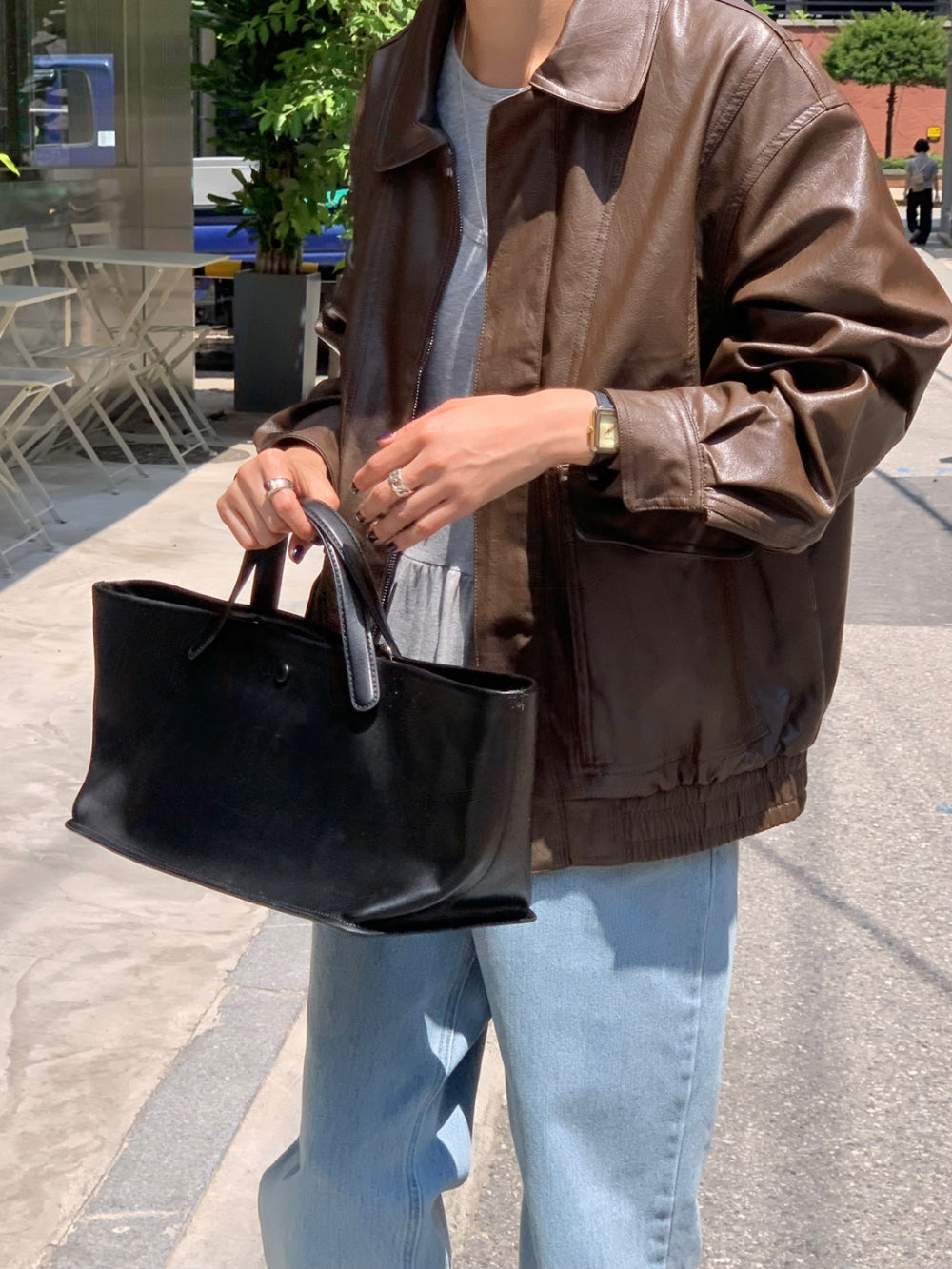 Mud leather jacket-2col