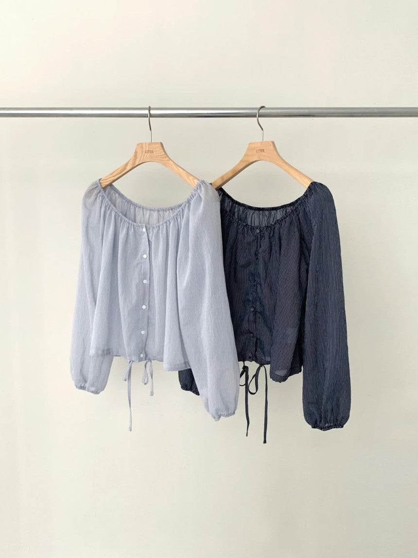 liter maple cardigan blouse-2col