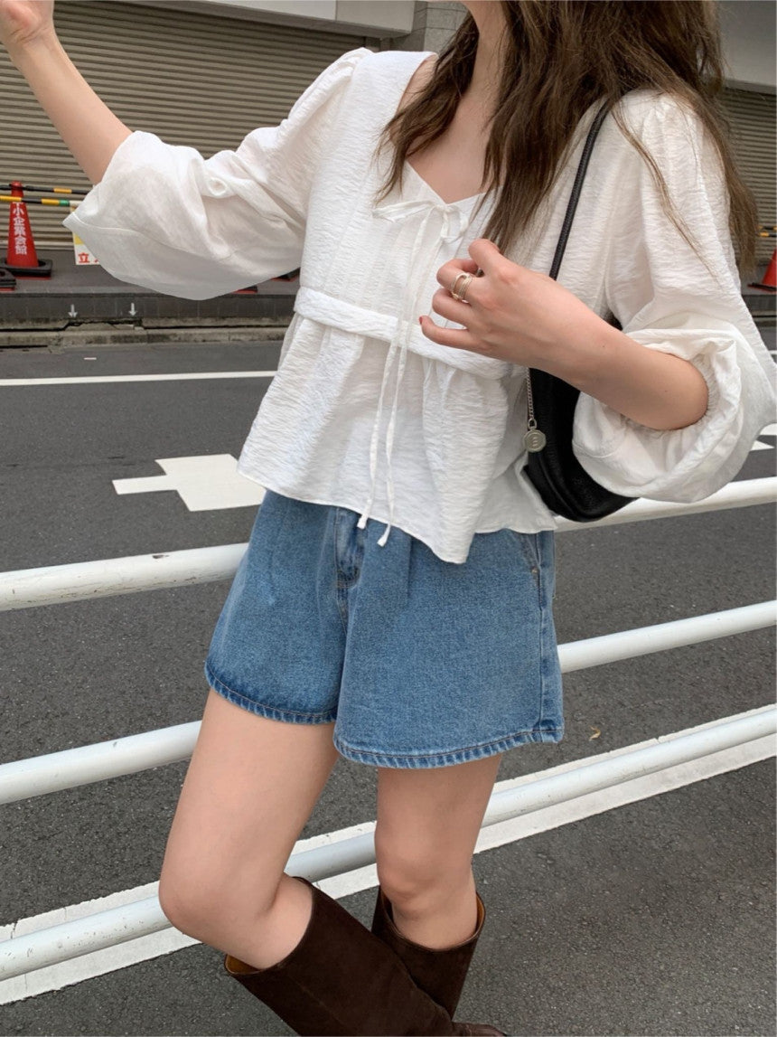 Merry pintuck blouse-2col