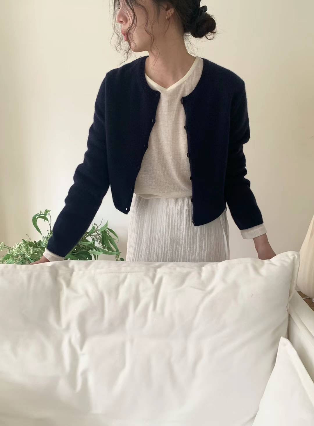 Deondo camel wool logo cardigan-5col