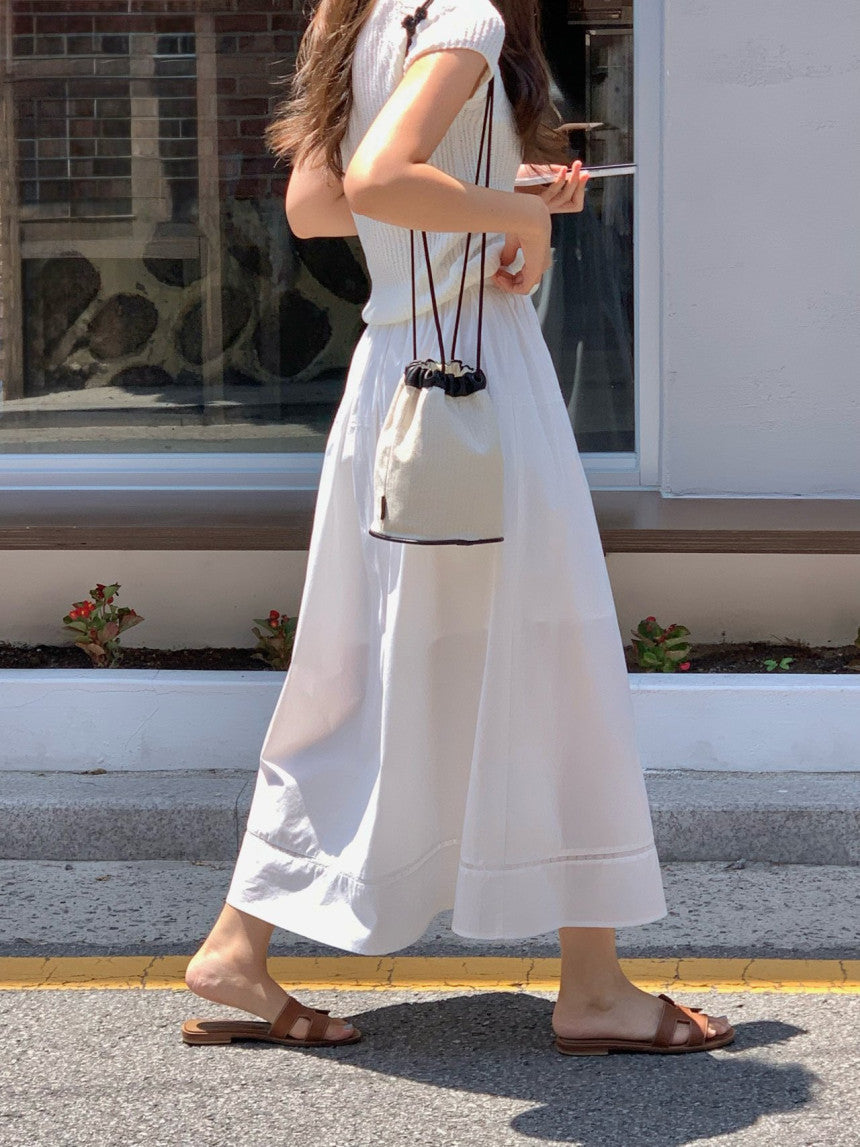 Pli lace full skirt-2col