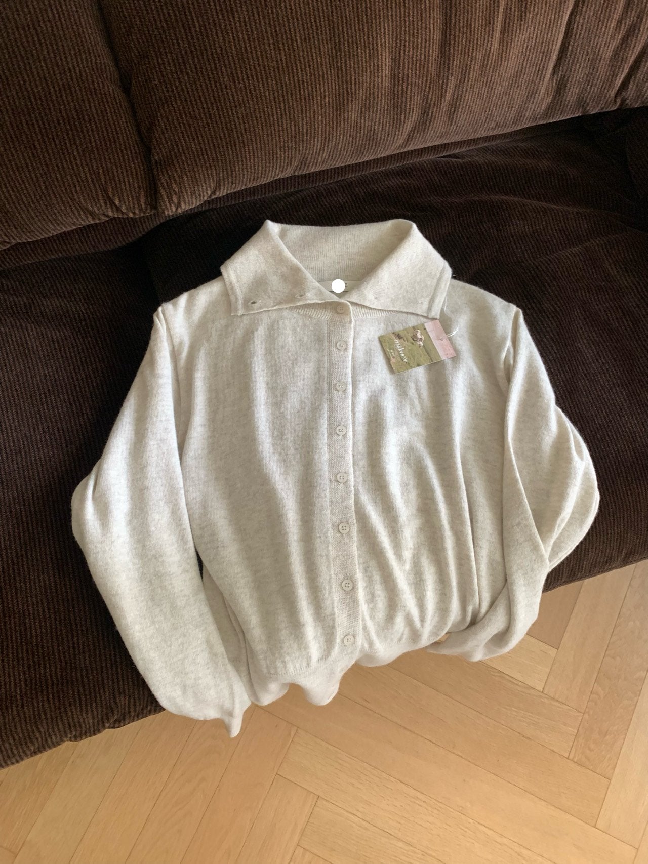 High-neck cash cardigan-3col