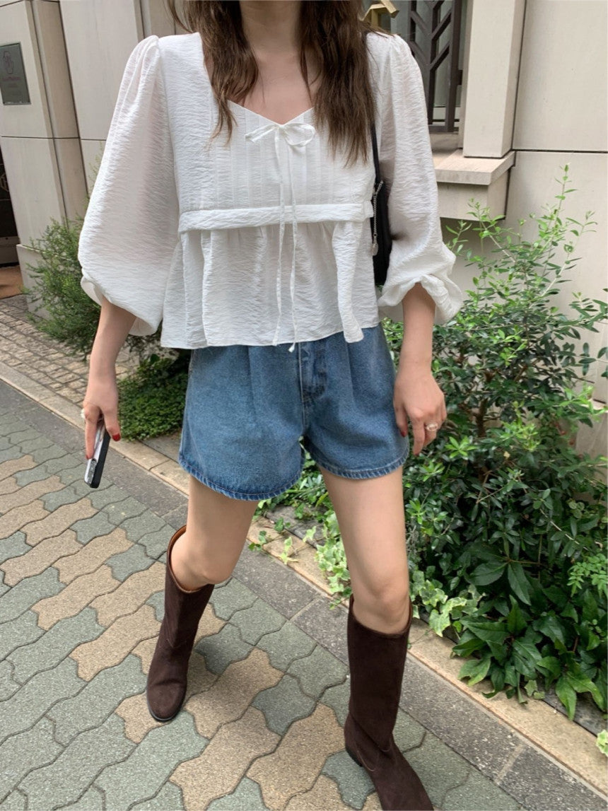 Merry pintuck blouse-2col